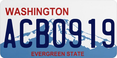 WA license plate ACB0919