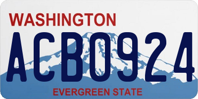 WA license plate ACB0924