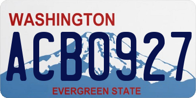 WA license plate ACB0927