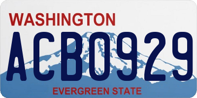 WA license plate ACB0929