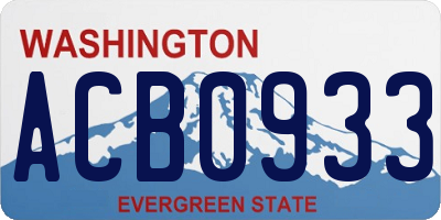 WA license plate ACB0933
