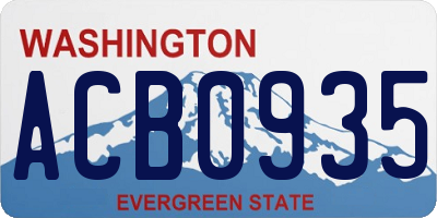 WA license plate ACB0935