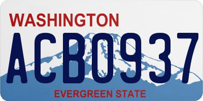 WA license plate ACB0937