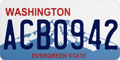 WA license plate ACB0942