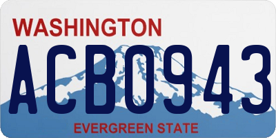 WA license plate ACB0943