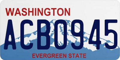 WA license plate ACB0945