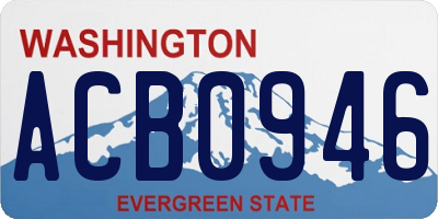 WA license plate ACB0946