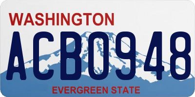 WA license plate ACB0948