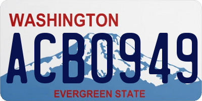 WA license plate ACB0949