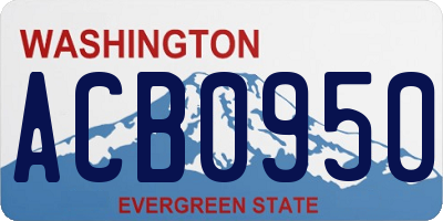 WA license plate ACB0950