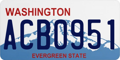 WA license plate ACB0951