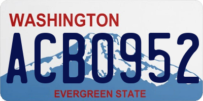 WA license plate ACB0952