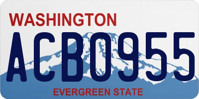 WA license plate ACB0955