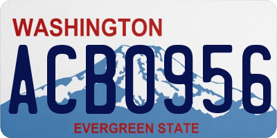 WA license plate ACB0956