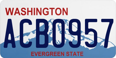 WA license plate ACB0957
