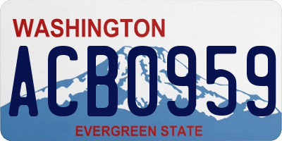 WA license plate ACB0959