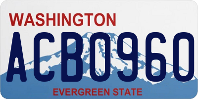 WA license plate ACB0960