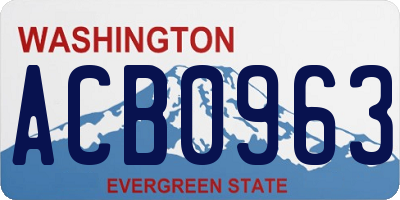 WA license plate ACB0963