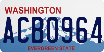 WA license plate ACB0964