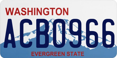 WA license plate ACB0966