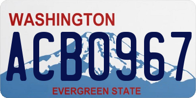 WA license plate ACB0967