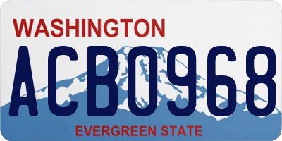 WA license plate ACB0968