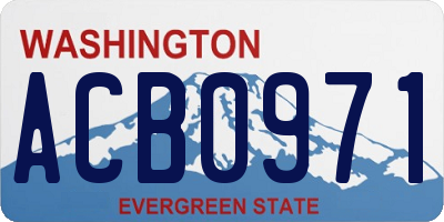 WA license plate ACB0971