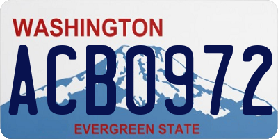 WA license plate ACB0972