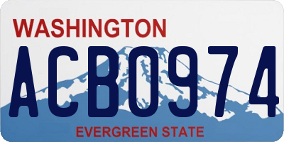 WA license plate ACB0974