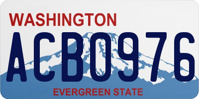 WA license plate ACB0976