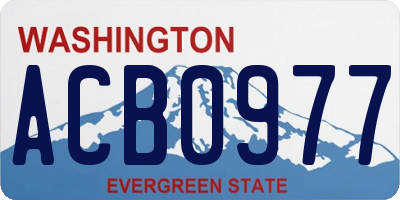 WA license plate ACB0977