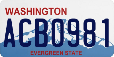 WA license plate ACB0981