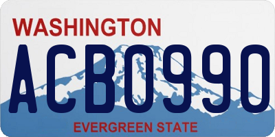 WA license plate ACB0990