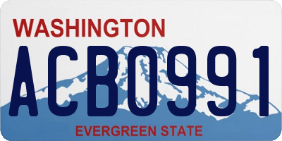 WA license plate ACB0991