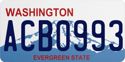 WA license plate ACB0993