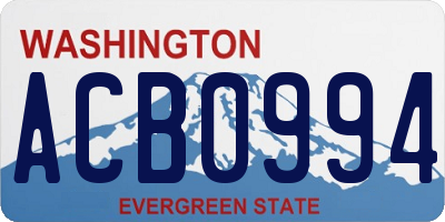 WA license plate ACB0994