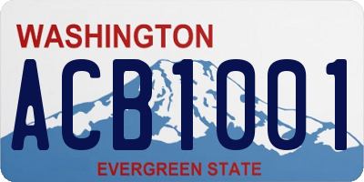 WA license plate ACB1001