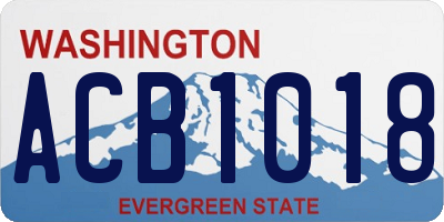 WA license plate ACB1018