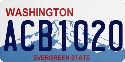 WA license plate ACB1020