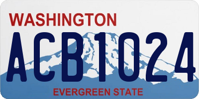 WA license plate ACB1024