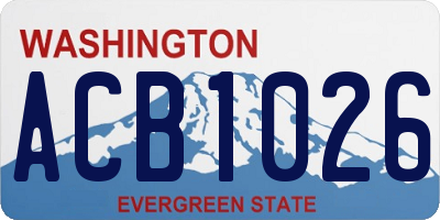 WA license plate ACB1026