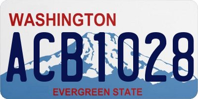 WA license plate ACB1028