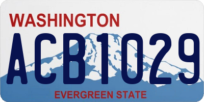 WA license plate ACB1029