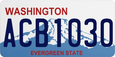 WA license plate ACB1030