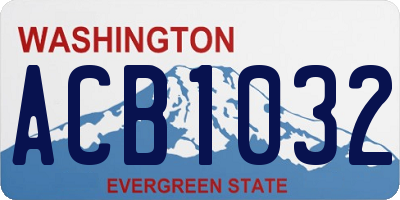 WA license plate ACB1032