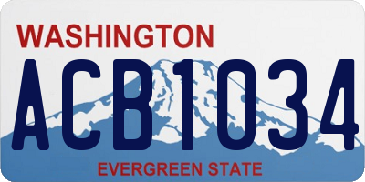 WA license plate ACB1034
