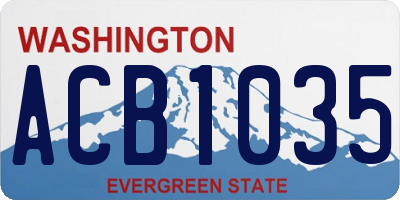 WA license plate ACB1035