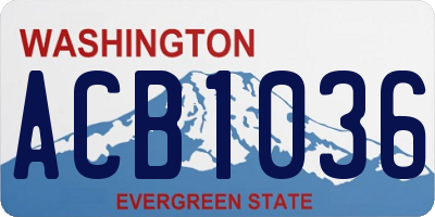 WA license plate ACB1036