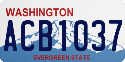 WA license plate ACB1037
