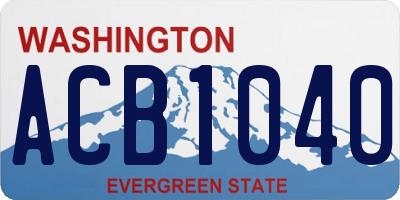 WA license plate ACB1040